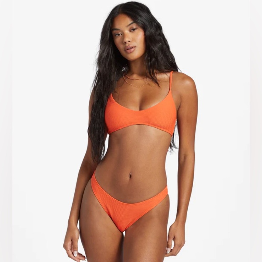 Billabong Tanlines V Bralette Bikini Top - Coral Craze Size M/10